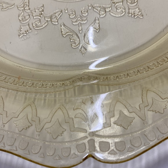 Federal Glass Patrician Spoke Yellow Amber Dinner Plate 11" Depression Glass - Picture 4 of 9